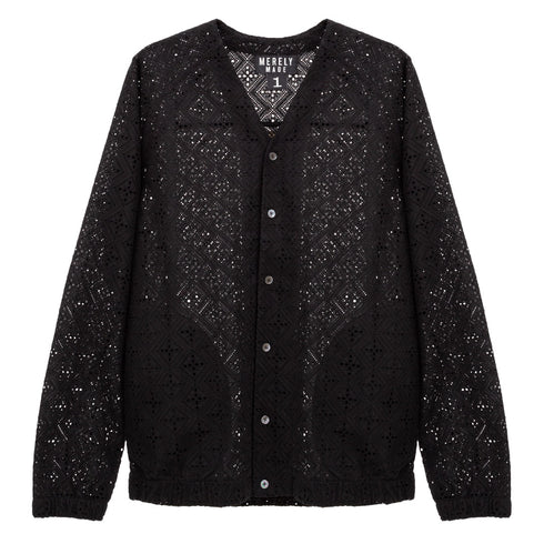 Merely Made Merely Premium Flower Lace Raglan Blouson Black 24PR230BS